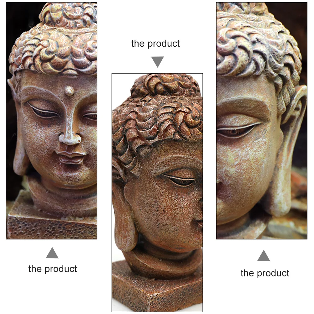 

Buddha Statue Aquarium Decoration Resin Craft for Fish Tank Saltwater Freshwater Safe Ornament with Flat Bottom Steady Stand No