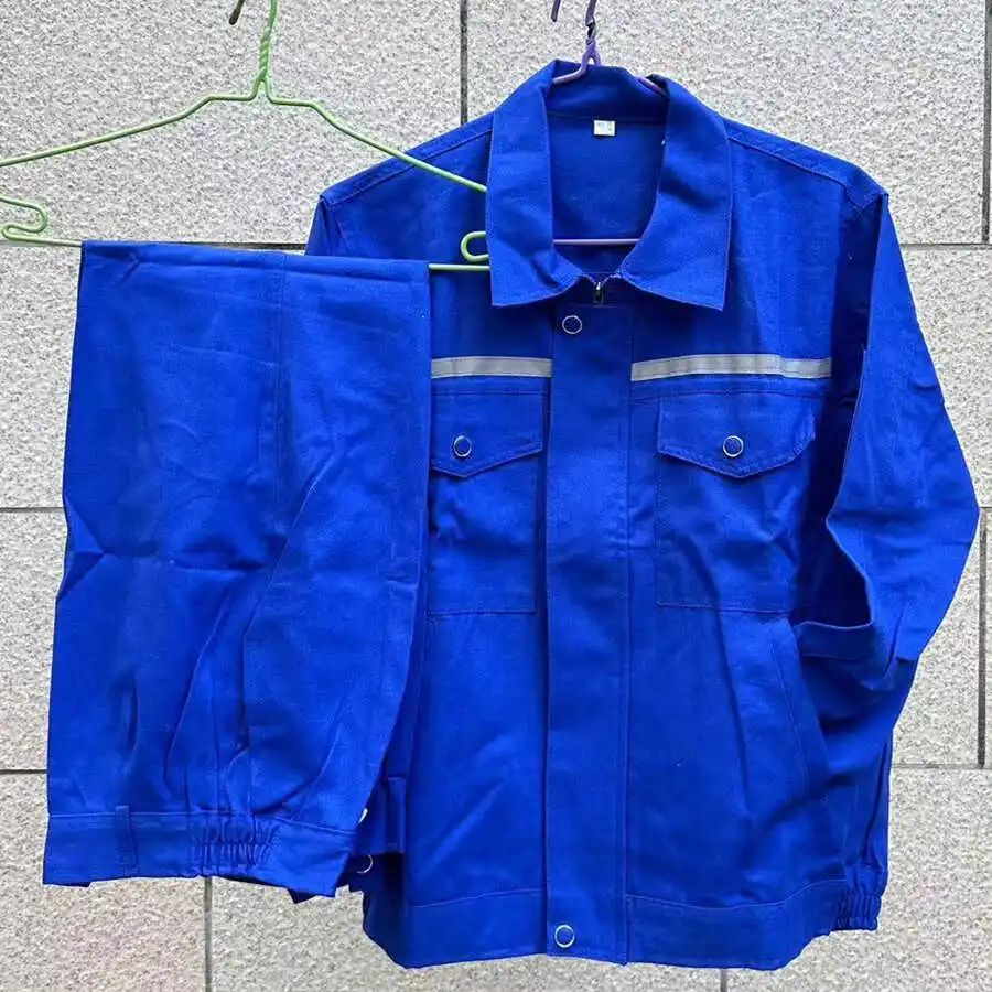 Set da Lavoro 100% Cotone Puro per Uomo, Resistente all'Usura, Tuta Protettiva per Saldatura Anti-Calore, Primavera-Autunno