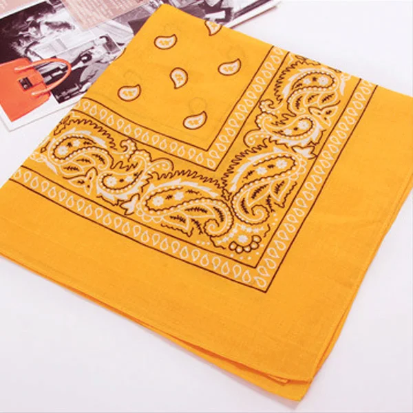 Unisex Bandana Kerchief Punk Hip Hop Cotton Cashew Flower Print Handkerchief Women Men Fashion Head Scarf Headwear Head Wrap