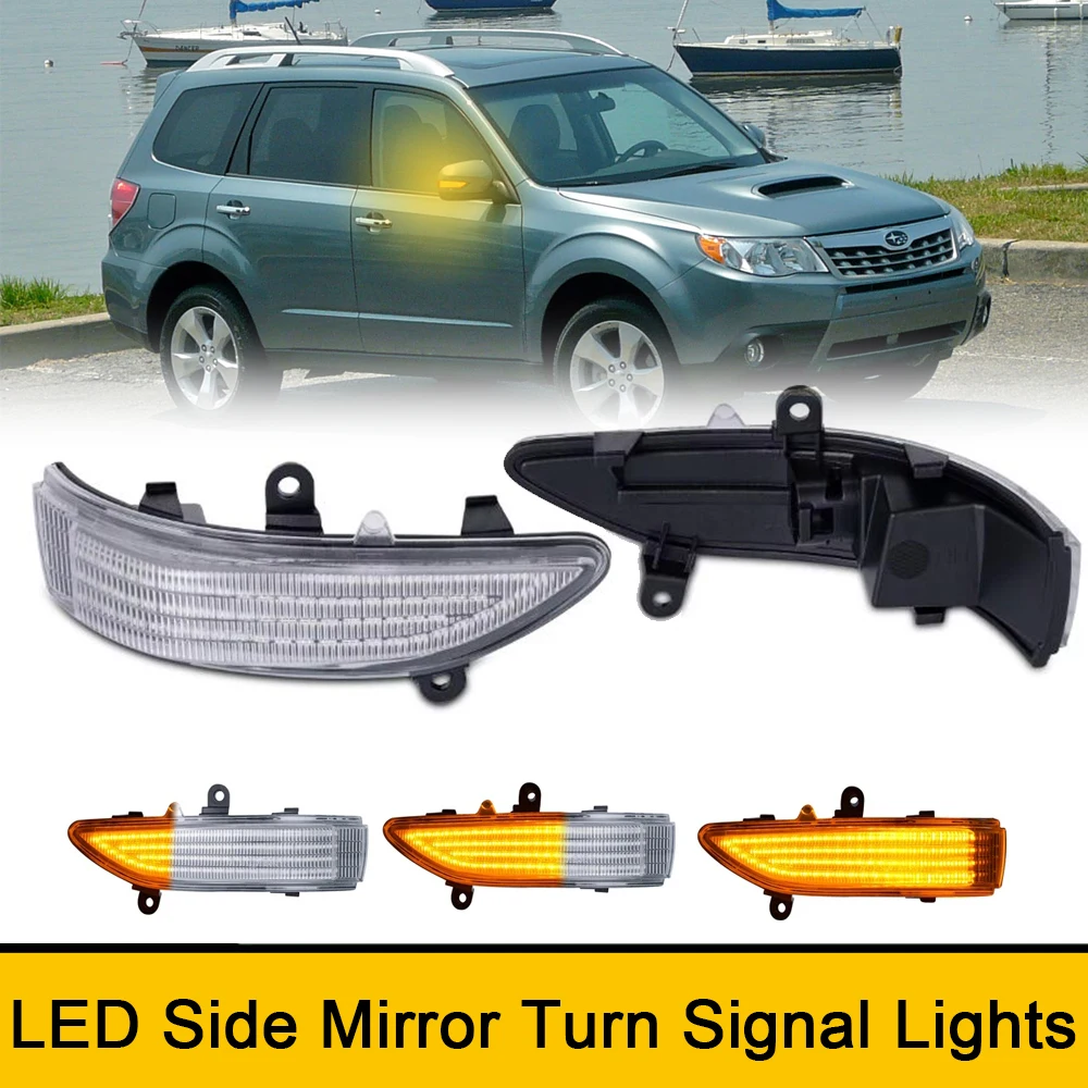 Dynamic LED Side Mirror Sequential Turn Signal Light Indicator For Subaru Forester Outback Legacy Tribeca Impreza Repeat Lamp