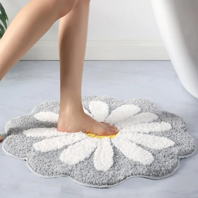 

Flower Rug Super Soft Flocking Plush Floor Rug Living Room Non Slip Carpet Sofa Bedside Rugs Baby Crawling Mat Doormat Rug