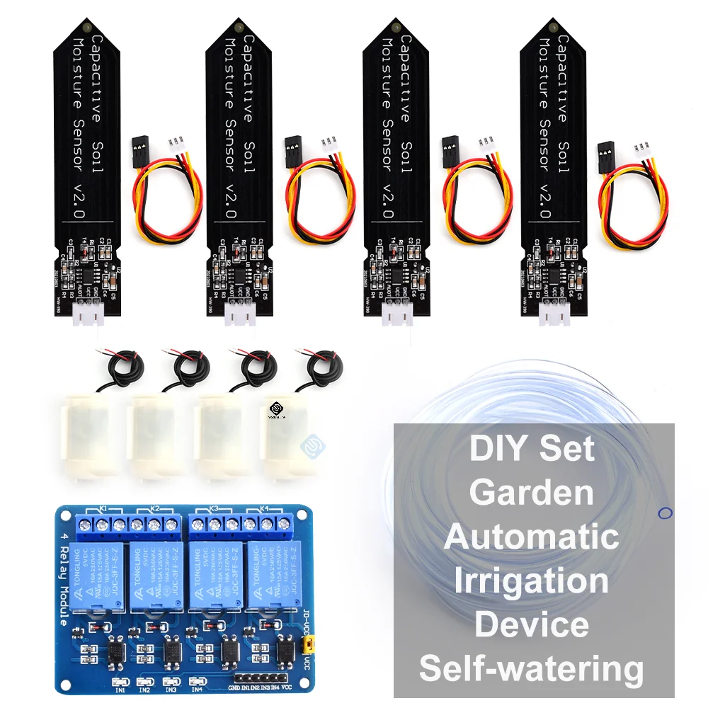 

PH-метр почвы автоматический 5 в постоянного тока, набор «сделай сам» для орошения, 4-канальная реле, система самополива для сада, цветов, автоматическая фотография