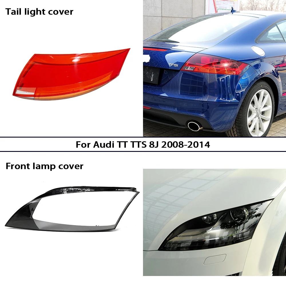 

Front and Rear Light Housing For Audi TT TTS 2009-2014 Headlight Lens Protection Cover Headlamp Reverse lamp Shell