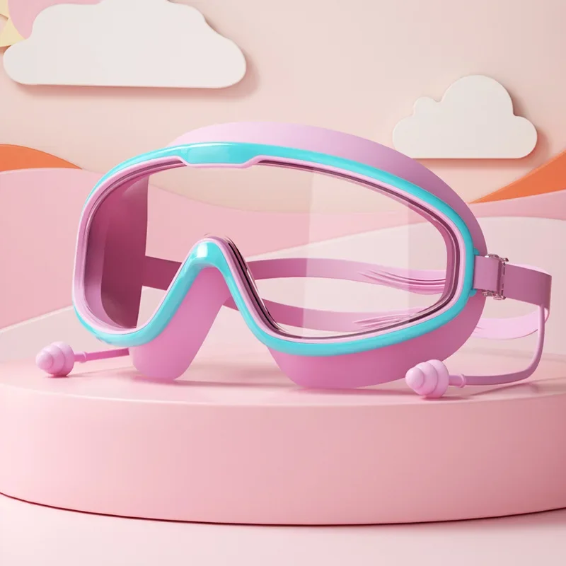 Kinder-Schwimmbrille, großer Rahmen, HD-Ansicht, beschlagfrei, wasserdicht, Kinder-Schwimmbrille, Jungen und Mädchen, mehrfarbig zur Auswahl – Detail 11