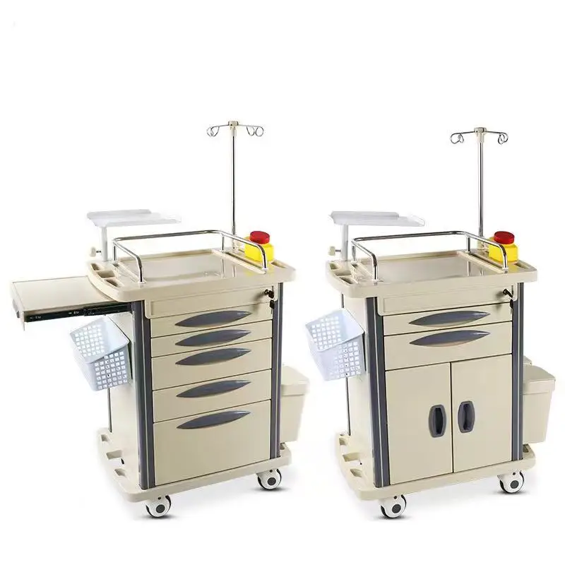 

Mobile medicine emergency trolley cart for easy use hospital high quality professional emergency medical cart trolley