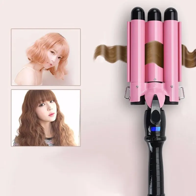 Hot Comb Electric Curler Three Tube Curler Water Ripple Hair Design Tool 25mm Hairstyle Instrument Hair Tool