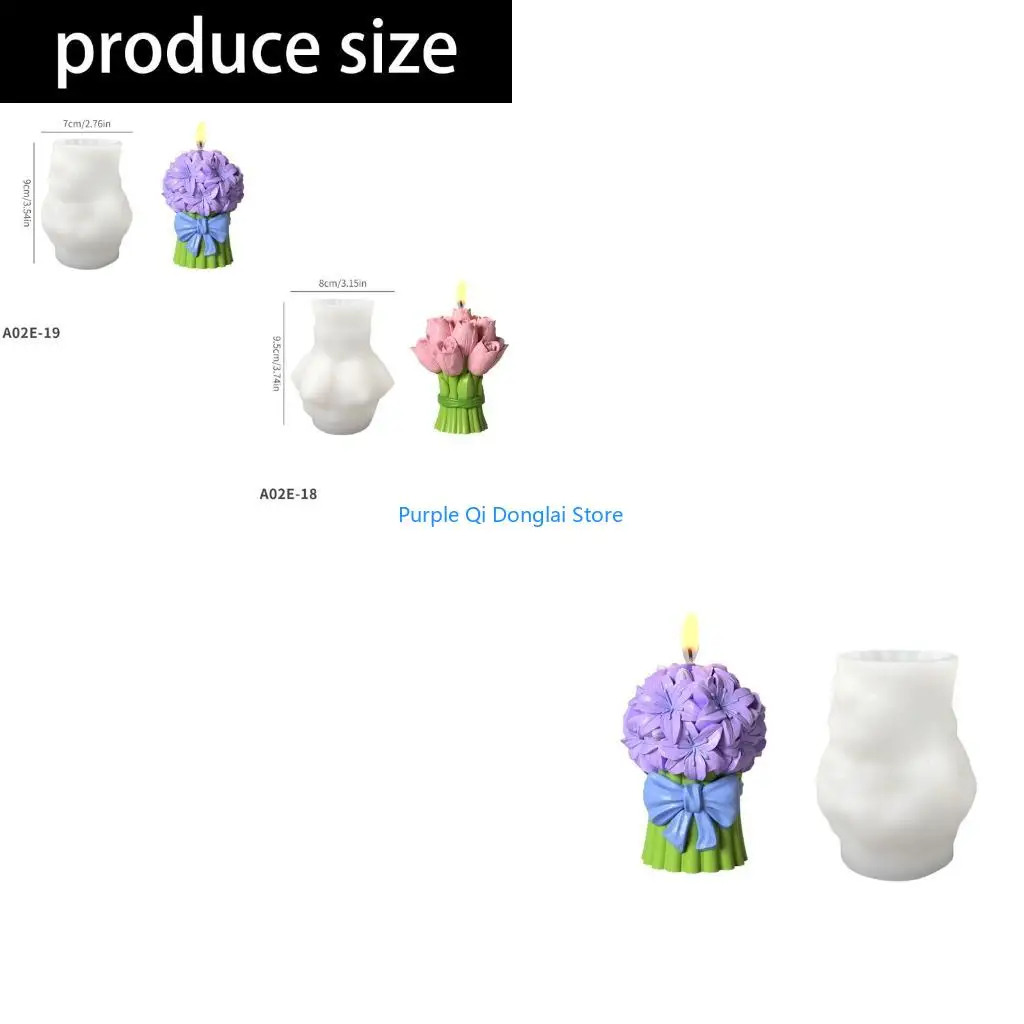 L21E Silicone Mould Tulips Bouquet Designs Easy Release for Craft
