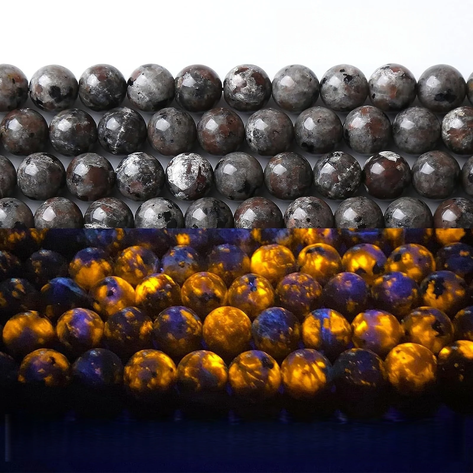 

Natural Flame Stone Beads Round Yooperlite Fire Sodalite Loose Spacer Beads for Jewelry Making DIY Bracelet 4/6/8/10/12mm