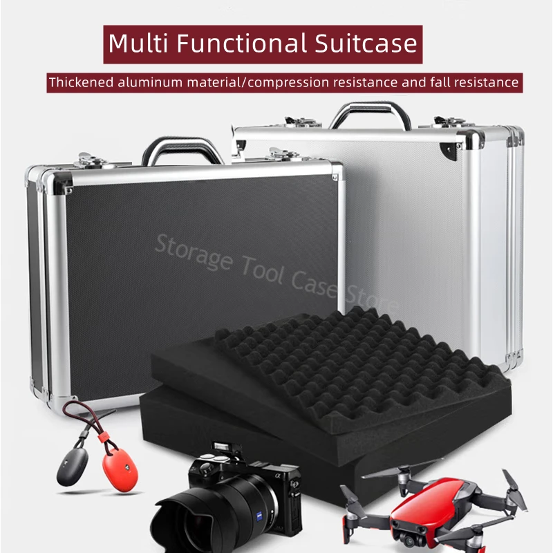 Portable Aluminum Case Password Tool Box Safety Equipment Instrument Case Aluminum Storage Box Suitcase Metal Briefcase