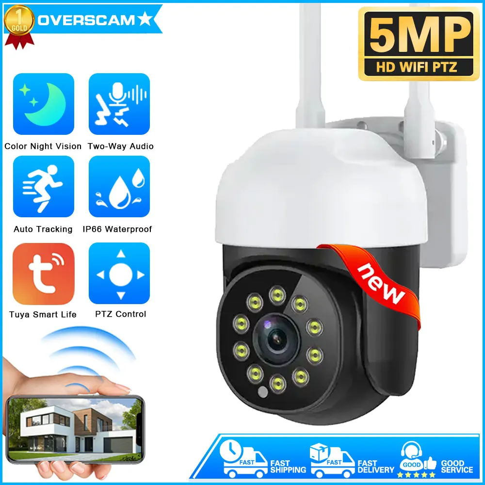 

5MP Tuya IP Camera WiFi Wireless Video Surveillance Cam Home Security Protection Motion Detection Waterproof Smart Life APP