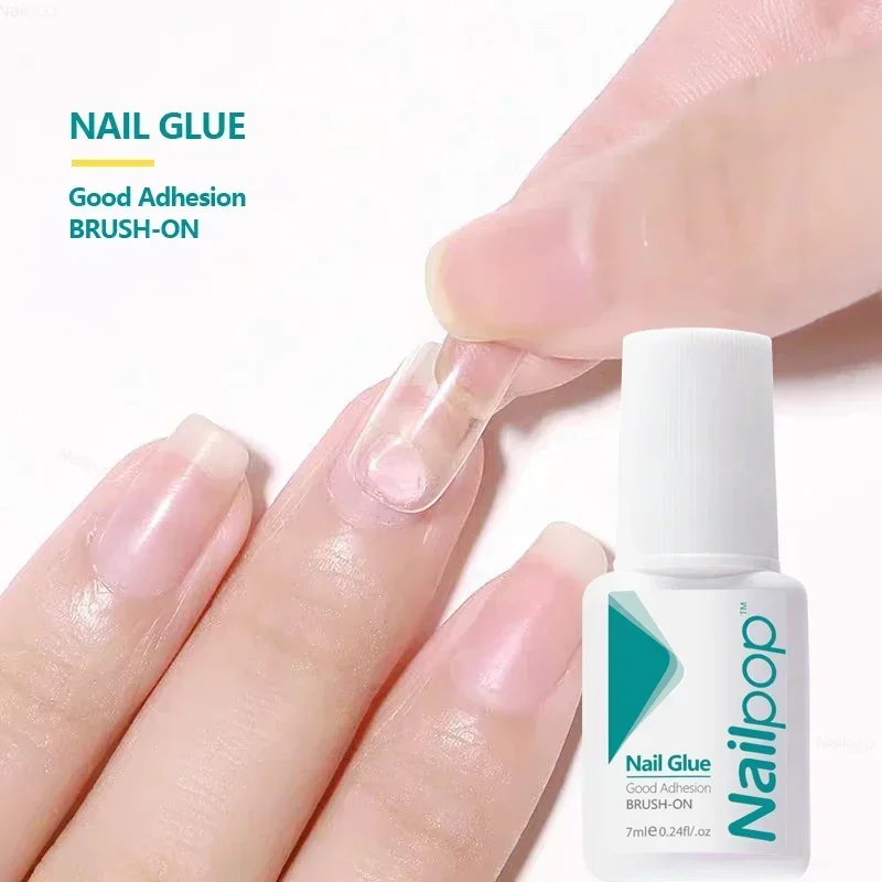 Quick Drying Nail Glue Brush On Type Nail Art Adhesive For Fake Nails Rhinestones Acrylic Decor Manicure Accessories 1/2pcs