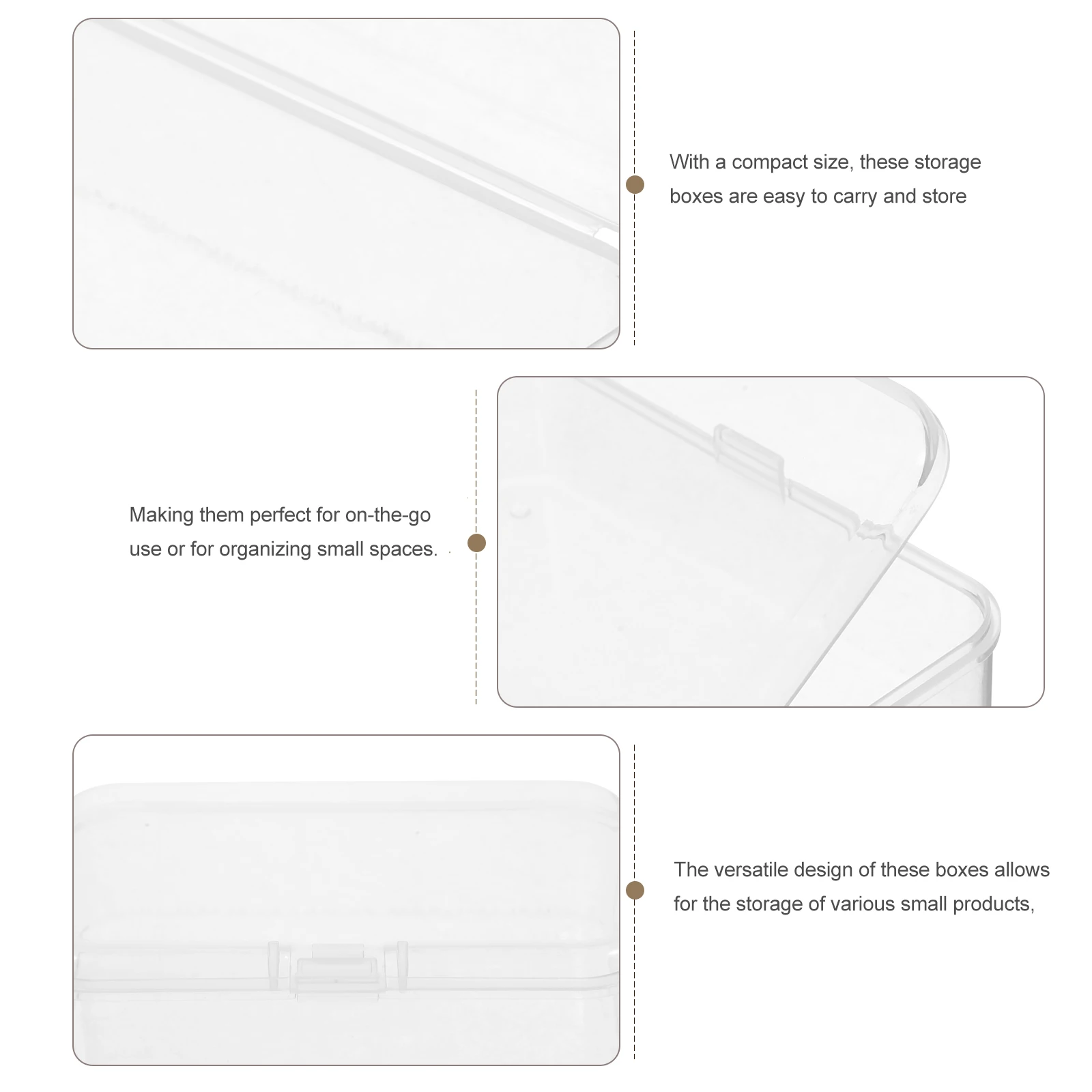 

10pcs Clear Storage Boxes Small Parts Organizer Bead Container Transparent Plastic Box For Jewelry Screws Transparent Storage