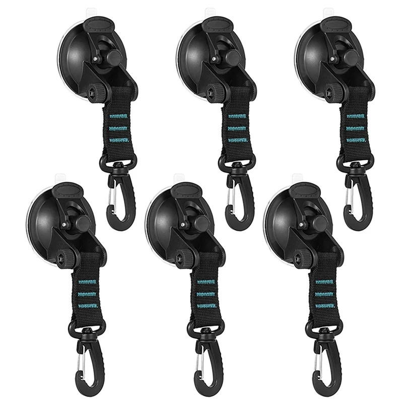 

6 Pcs Heavy Duty Suction Cup Anchor With Securing Hook Tents Securing Hook For Car Side Awning Boat Camping Tarp