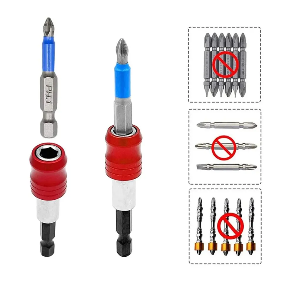 

Red Three Piece Set Quick Release Self-locking Extension Rod 60/100/150mm Screwdriver Head Extension RodHexagonal Handle