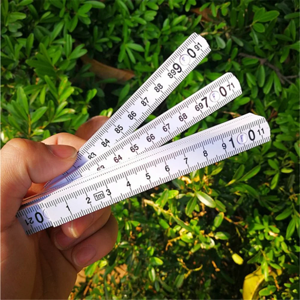 1Pc Portable Plastic Folding  0.5/1Meter 10 Way Ruler Measuring Ruler Woodworking Ruler