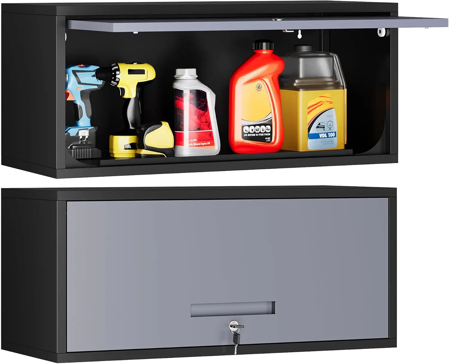Metal Garage Wall Cabinet Heavy Duty Wall Cabinets with Locking Doors Tool Cabinet Storage Cabinets Wall Mounted for Home Office