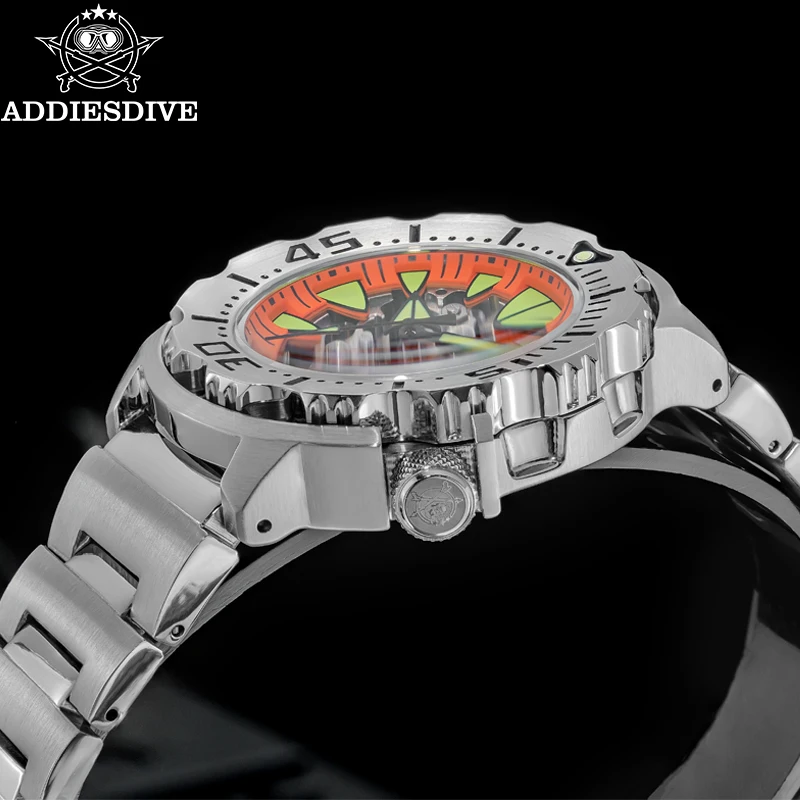ساعة أديدس ديف الفاخرة للرجال هيكل عظمي أوتوماتيكية زجاج الياقوت BGW9 ساعة غواص مضيئة 200 متر ساعات ميكانيكية تناظرية للرجال