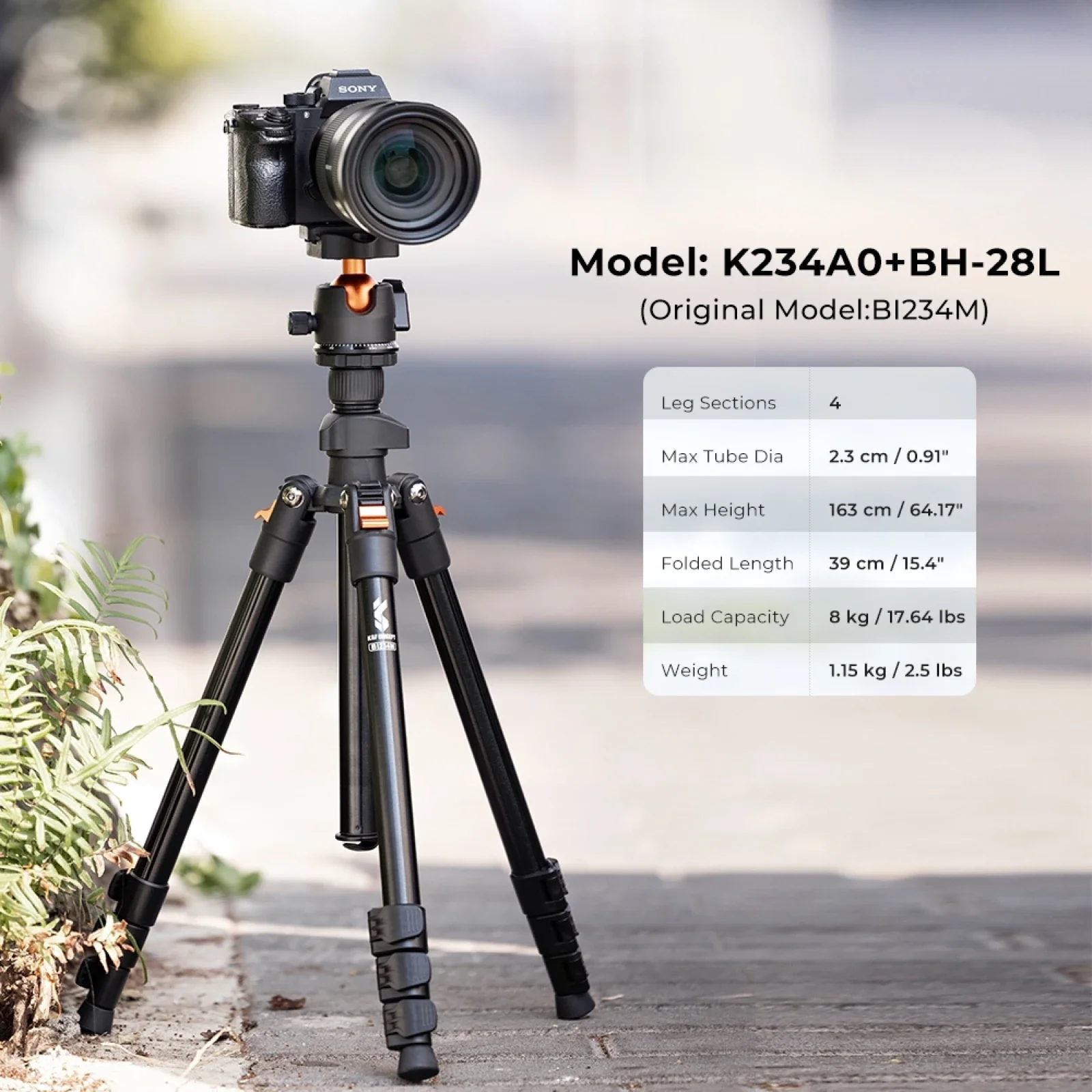 KF09.101 Compact Travel Magnesium Aluminum Professional Tripod Flexible Corrosion Resistant 57-SYA0020150 Portable Camera Holder