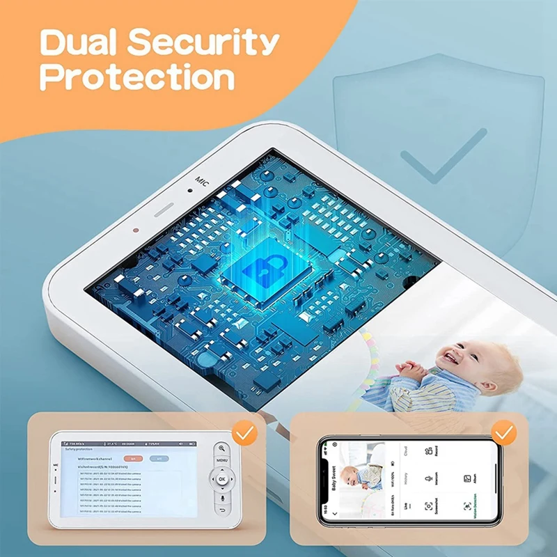 Full HD 3MP Night Full Color AI Tracking Wireless CCTV Safe Home Baby WIFI Smart Camera AC100-240V US Plug