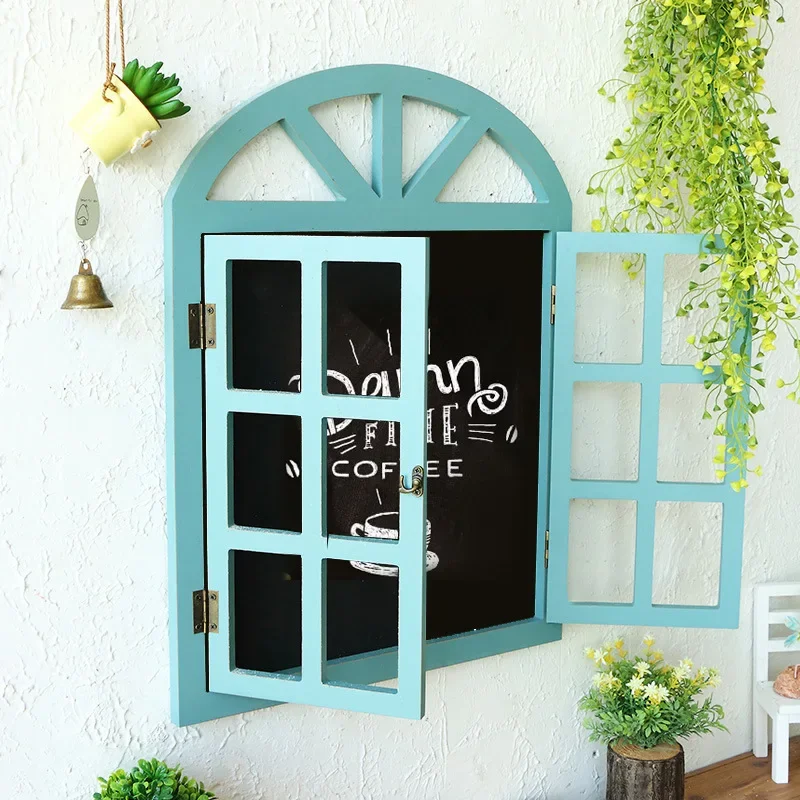 Retro pastoral window blackboard message board wall decoration creative home store personalized fake   hanging wall decoration