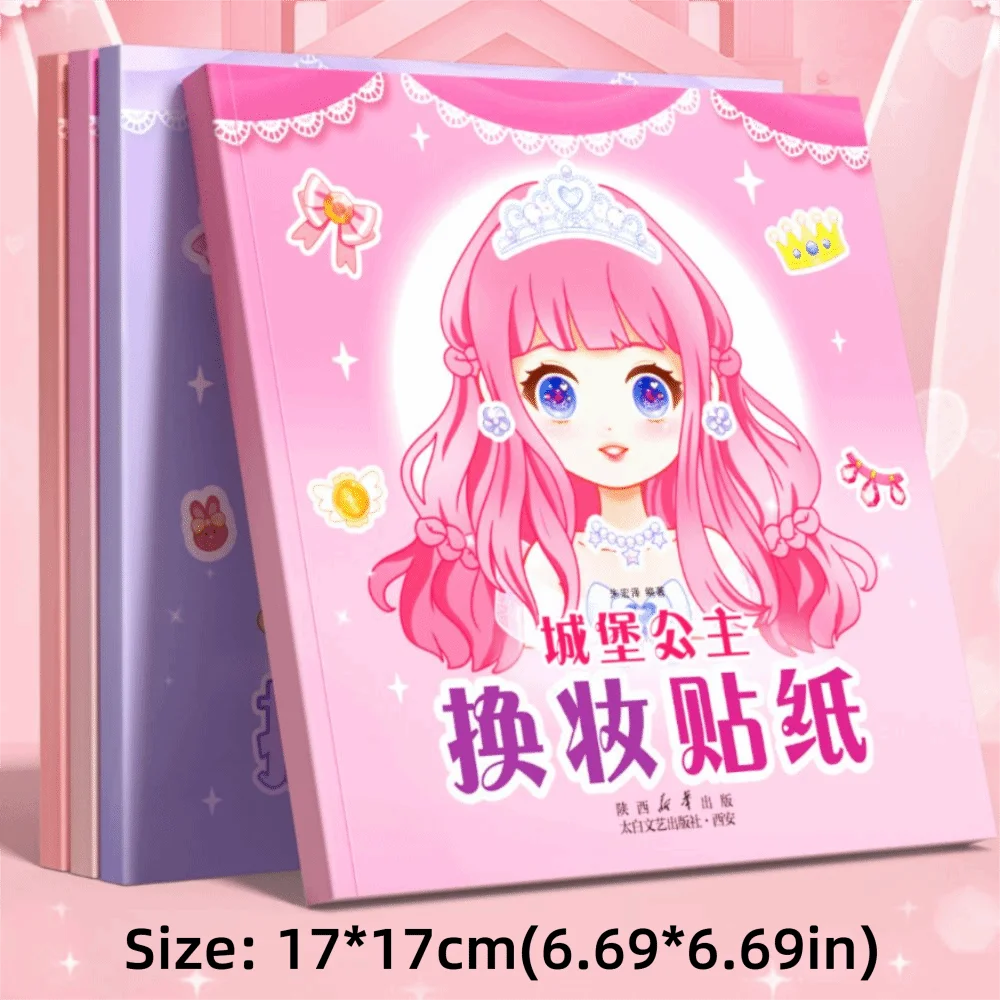 1 set di adesivi puzzle riutilizzabili creativi Cartoon Princess Crea un viso adesivi Artigianato Adesivo che cambia faccia per ragazze