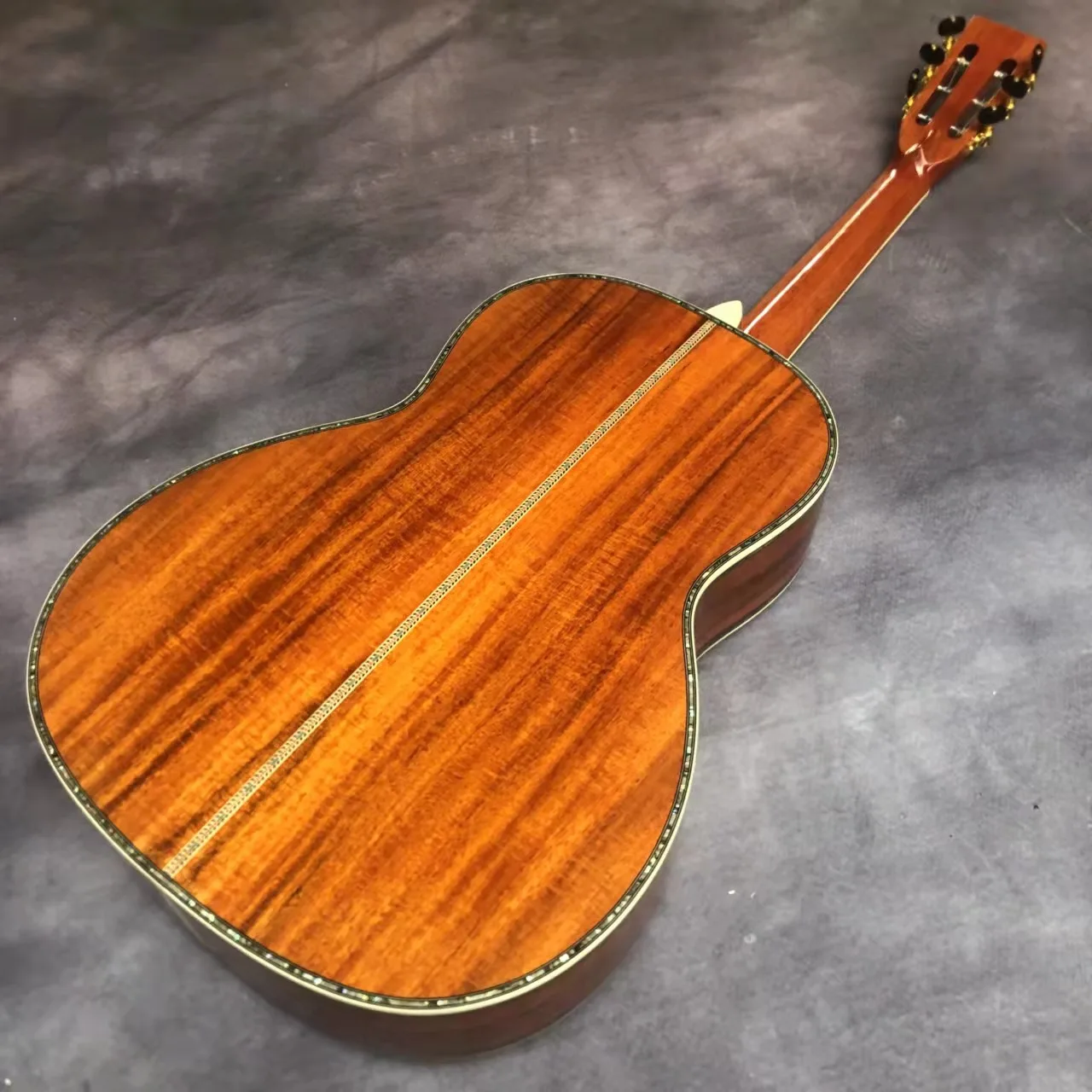 39 inch full koa wood 0045 luxury black finger abalone shell inlaid acoustic wood ji