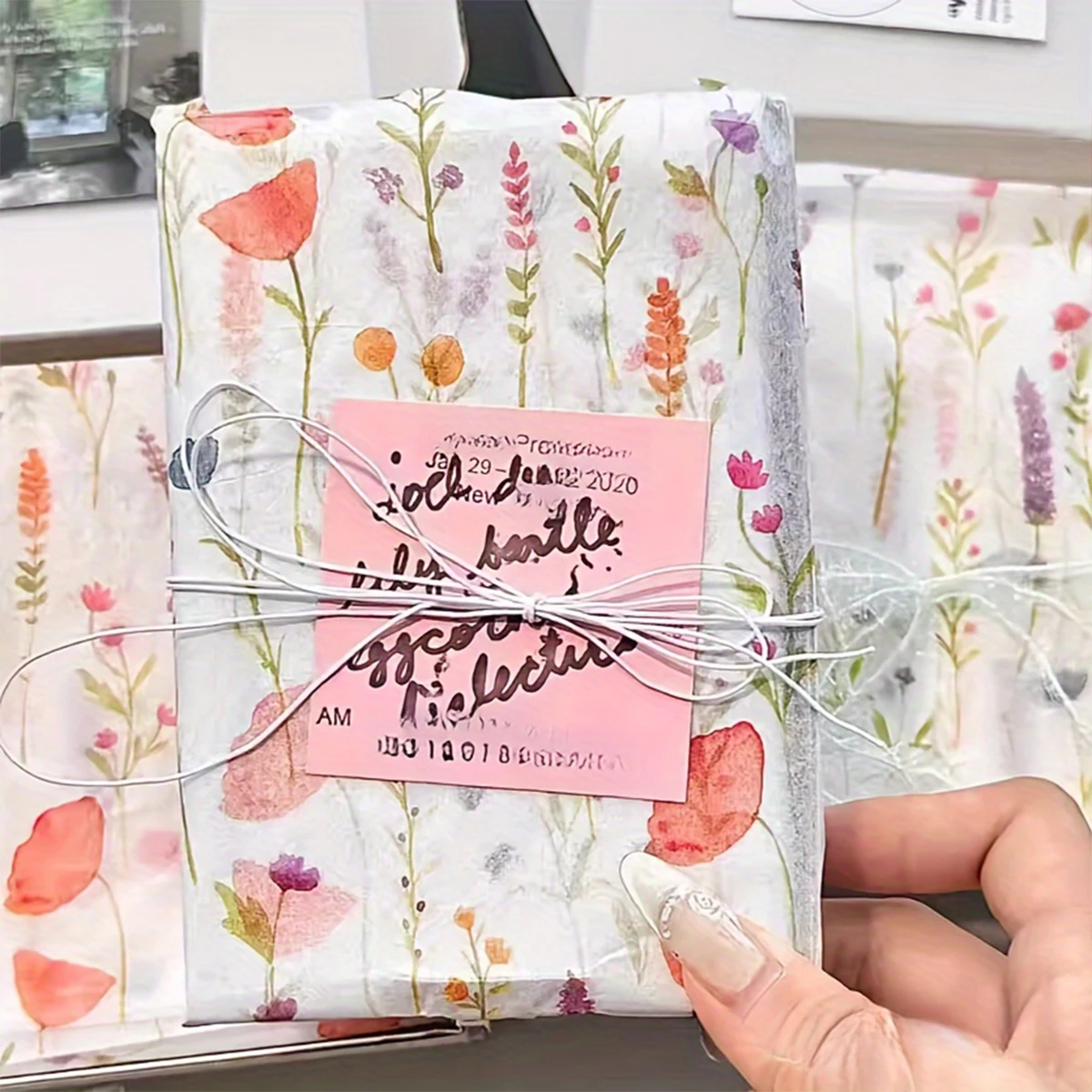 10/20 ورقة مناديل تغليف اللافندر الزهري بألوان متنوعة، لعيد الميلاد والحفلات وديكور الزفاف، حشوة حقيبة الهدايا