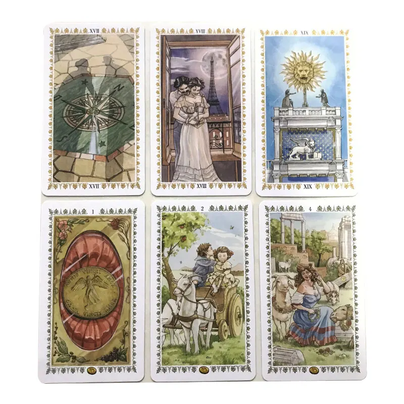 Hot sales Romantic Tarot Oracle Tarot Card Fate Divination Prophecy Card Family Party Game Tarot 78 Card Deck PDF Guide