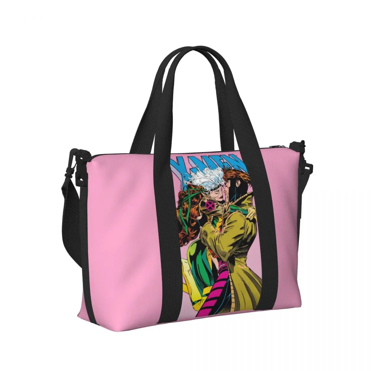 Grand sac fourre-tout en papier peint Rogue X-Men personnalisé pour femmes, sac de shopping lancé, sac de voyage de plage de gym