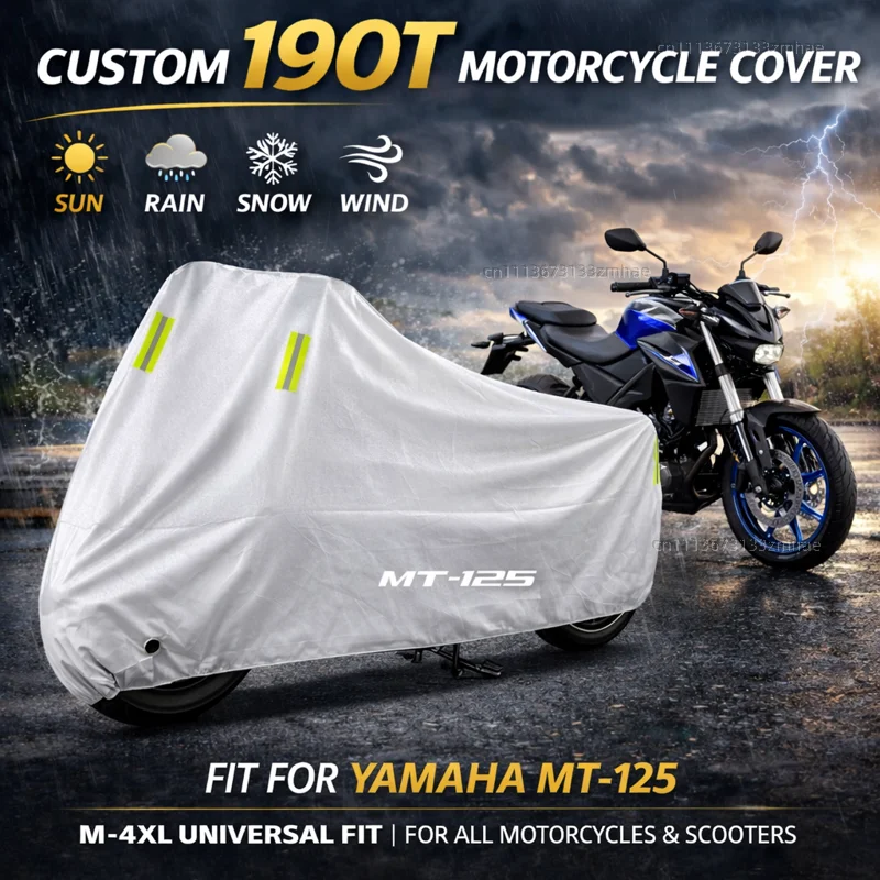 

Чехол для мотоцикла Yamaha MT-125 MT125 MT 125 2015-2021, водонепроницаемый, сверхпрочный, для улицы, защита от дождя, пыли и солнца