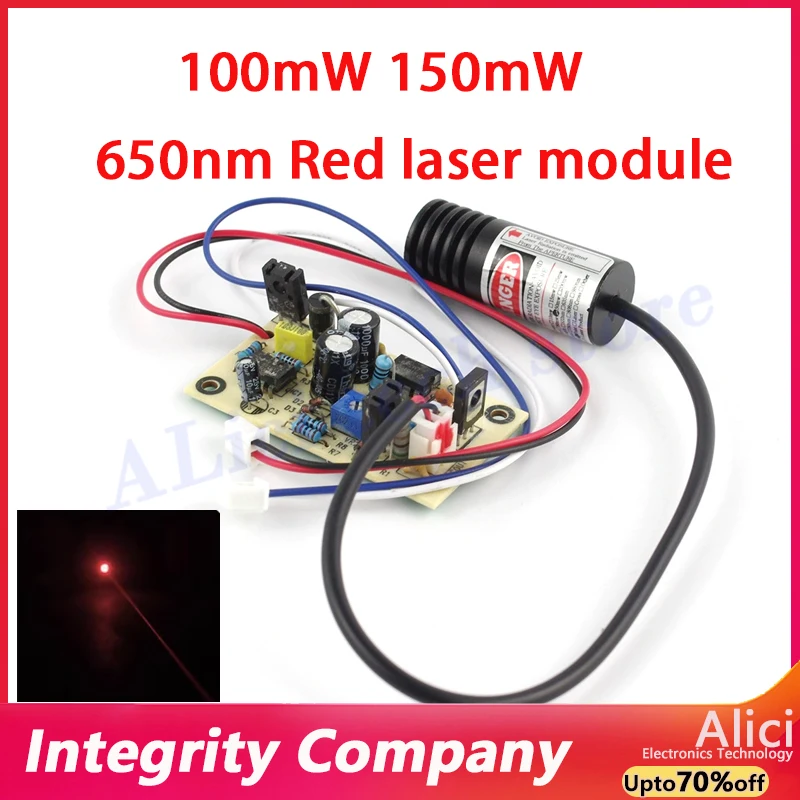 5VDC 150 ميجا واط 650 نانومتر وحدة صمام ثنائي ليزر أحمر التركيز نقطة ليزر 18x45 مللي متر TTL سائق