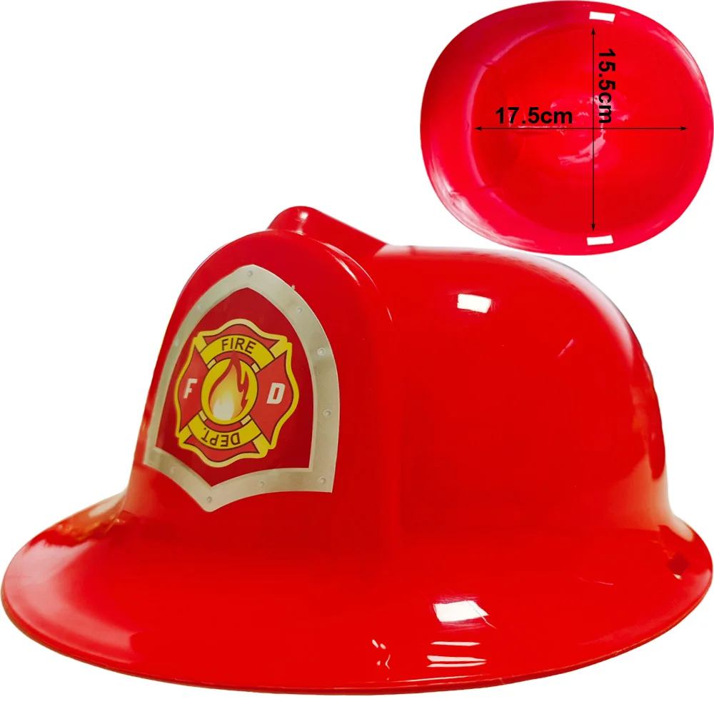 1-10set Firefighter Cosplay Costume Firefighter Hats and Vests Boys Fireman Dress up Fireman Theme Birthday Party Decor Supplies view 6