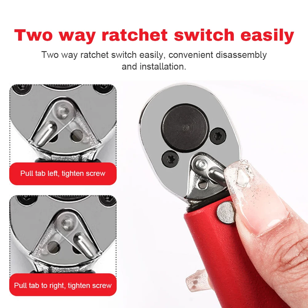 Adjustable Torque Wrench Set 1/4Inch Drive Spanner Kit 2-24N.m Hand Tool Bicycle Motorbike Car Repairing Accessory