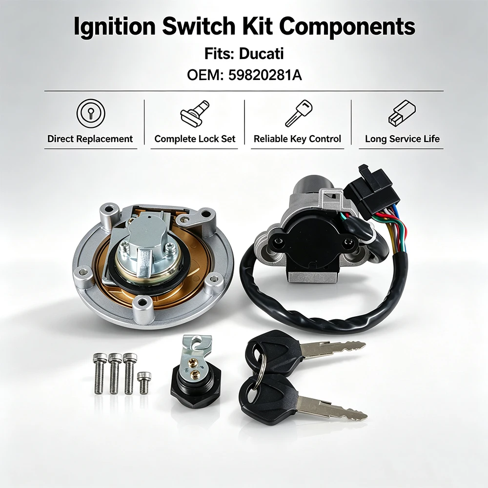 59820281A Ignition Switch Gas Cap Seat Key Lock Set For Ducati M750 Monster M600 ST2 944 Monster 620 695 750 900 M620 S2R 1000