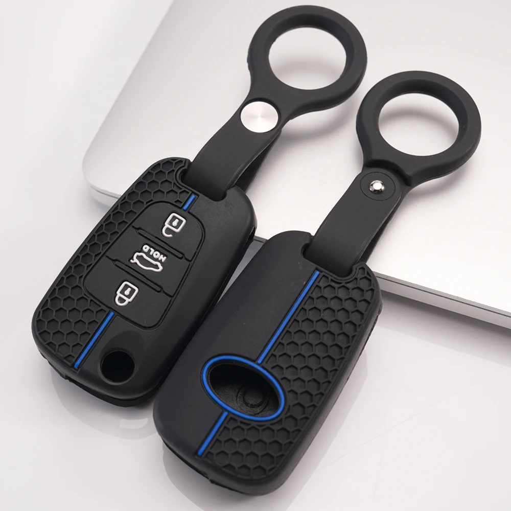 Key Fob Case With Chain For Kia Rio Rio X-Line K2 Sportage Sorento Optima K5 Soul Ceed Cerato K3 Picanto Seltos Stonic Carnival