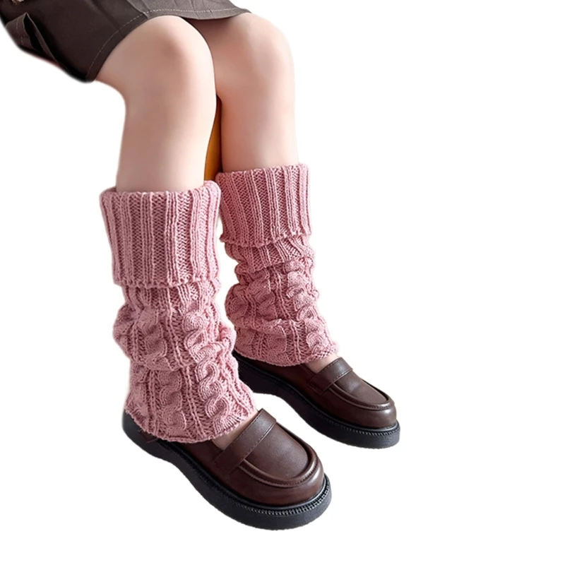 Leg Warmers Knee High Socks Knitting Stockings Girls Warm Leggings