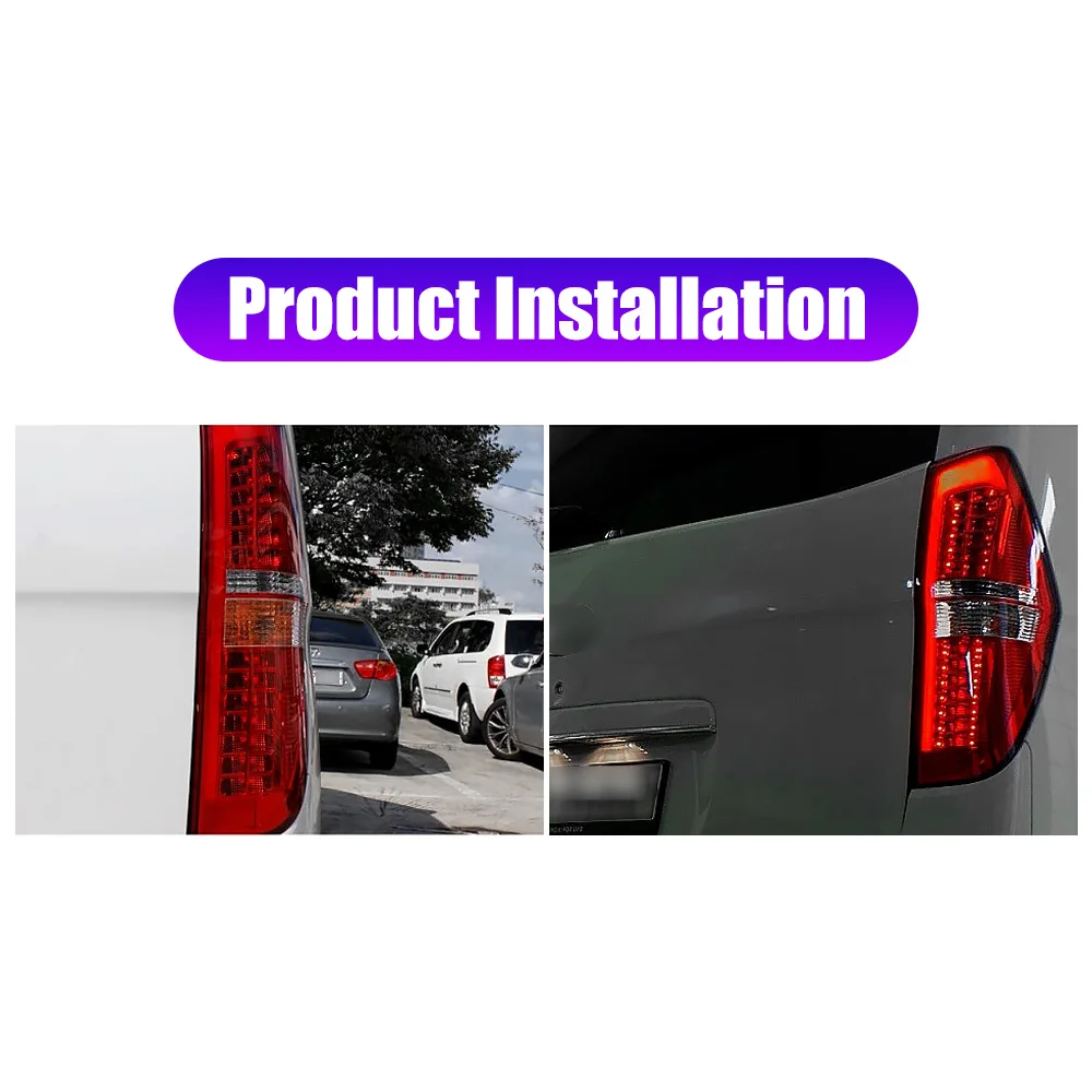 2PCs Car Tail Light Assembly For Hyundai MPVH-1 Wagon 2011-2014 LED DRL Running Light Brake Flowing Water Flicker Tail Lamps