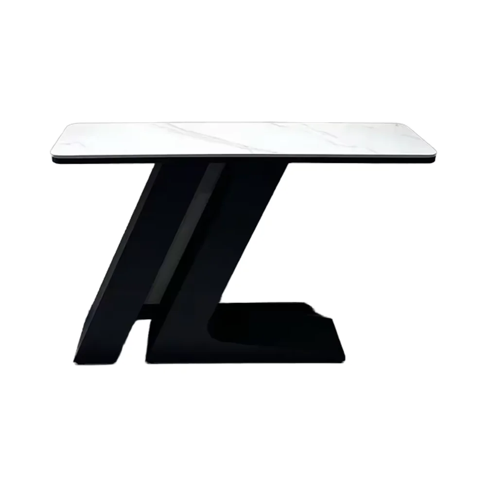 Ultra-Narrow Strip Case for Hotel or Office Building Durable End View Counter Nordic Modern Metal Rock Slab Foyer Table