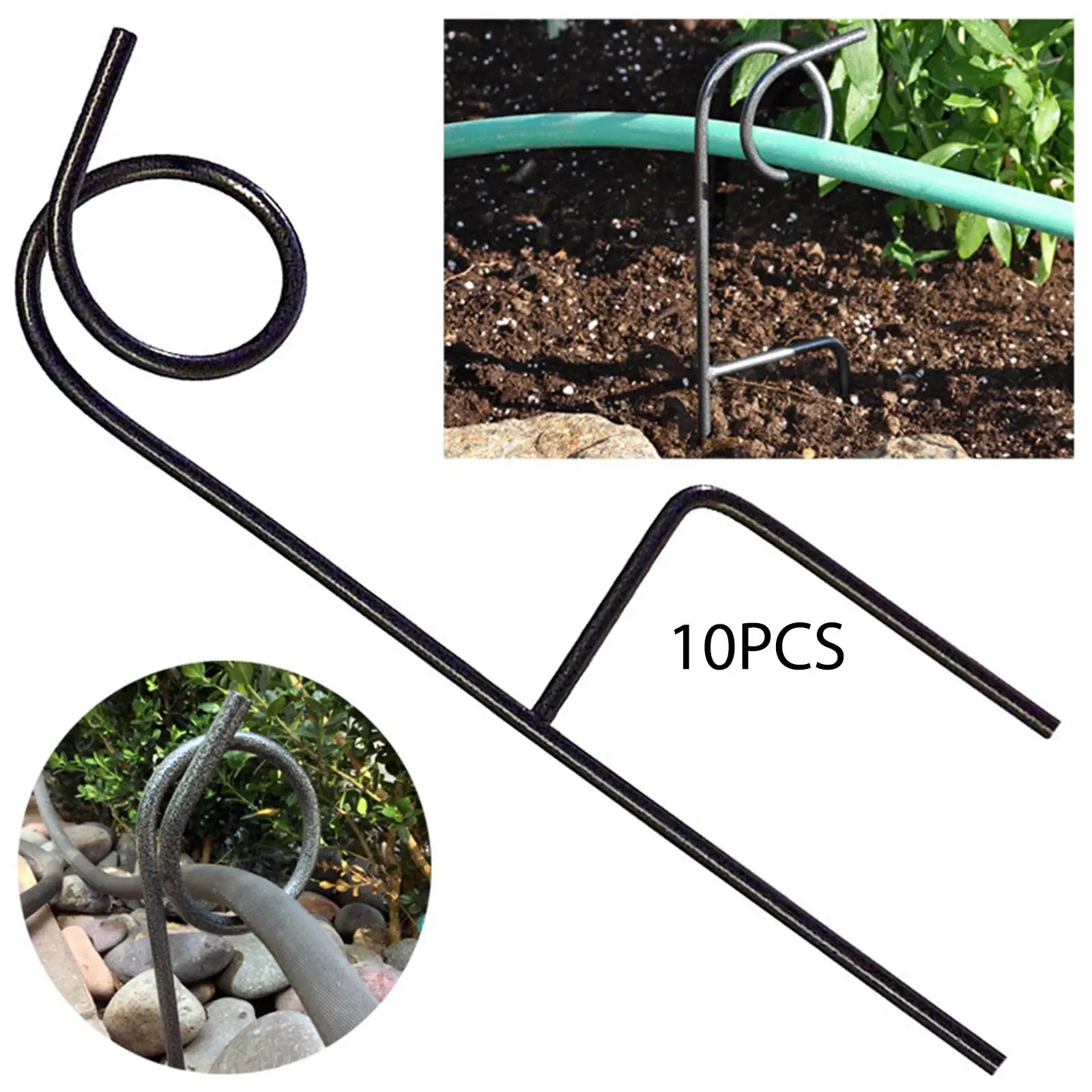 Garden Hose Guide Spike Metal Stake Rust Resistant Hose Guides for Lawn Yard Irrigation Support