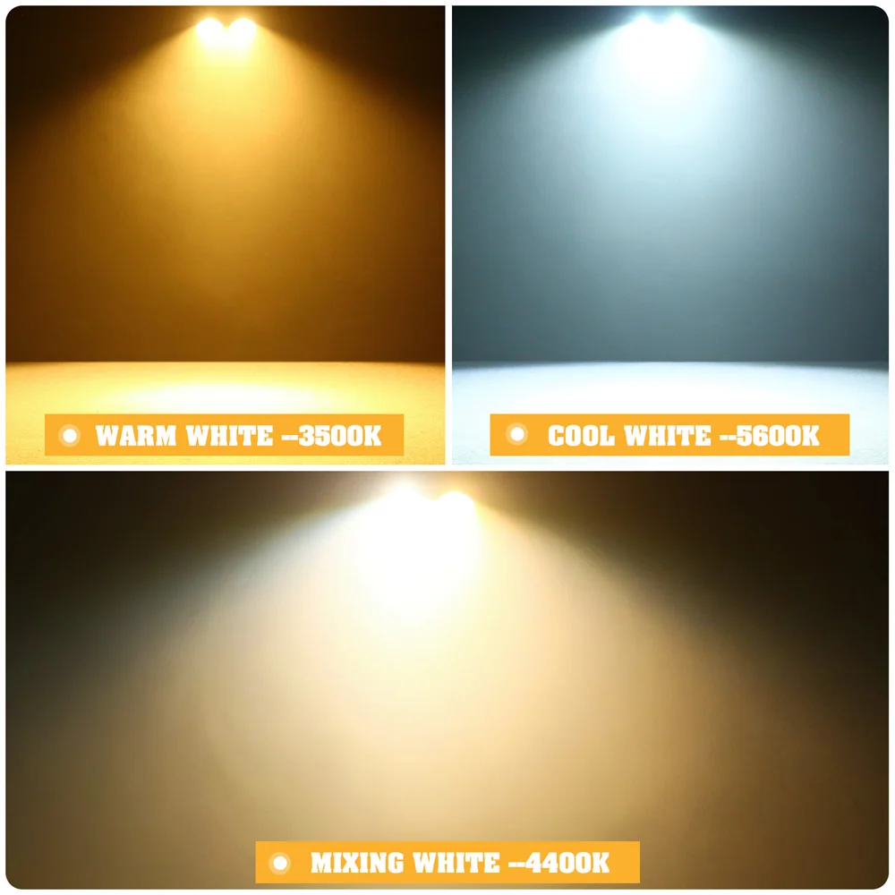 Yiflamefly 200W COB Par Light  2 in 1 Cold/Warm White Light Effects Par Spotlight With DMX 8CH For Church Disco Wedding Lighting