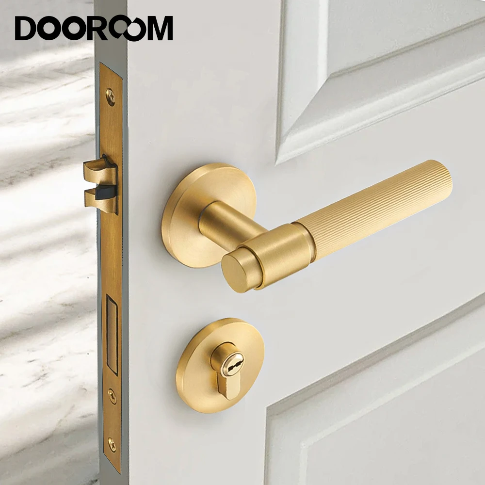 Imagem -05 - Dooroom-solid Wood Door Lock Grupo Cabo de Madeira Split Privacy Pore Listra Interior Quarto Casa Moda