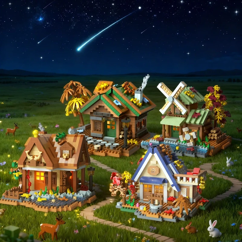 

SEMBO Tree House Building Blocks Creative Handmade Pastoral Wooden House Assembly Diy Model Desktop Ornaments Trendy Toys Gifts