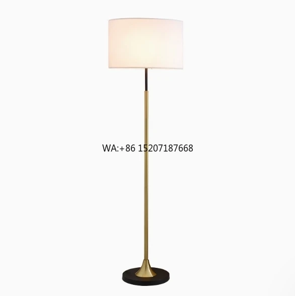 New Arrival Modern   Floor Standing  Classic Luxury Retro Gold E26 Big Tall Room Black Fabric Shades for Hotel