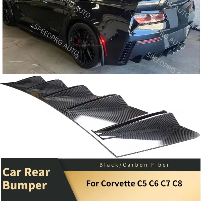 

Задний диффузор с 5 ребрами, сплиттер-спойлер для бампера Corvette C5 C6 C7 C8, аксессуары для кузова автомобиля, черный