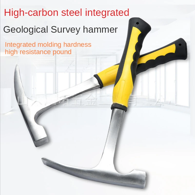 Imagem -03 - Martelo Geológico Profissional para Exploração Geológica Ferramenta Multifuncional Cabeça Plana Apontada Martelo de Pedreiro Mineração