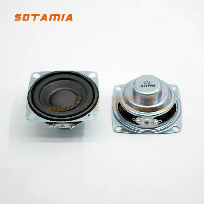 SOTAMIA 2Pcs 53mm Mini Audio Portable Speaker DIY Stereo Music Sound Amplifier Speaker Driver 4 Ohm 5W Home Theater Loudspeaker