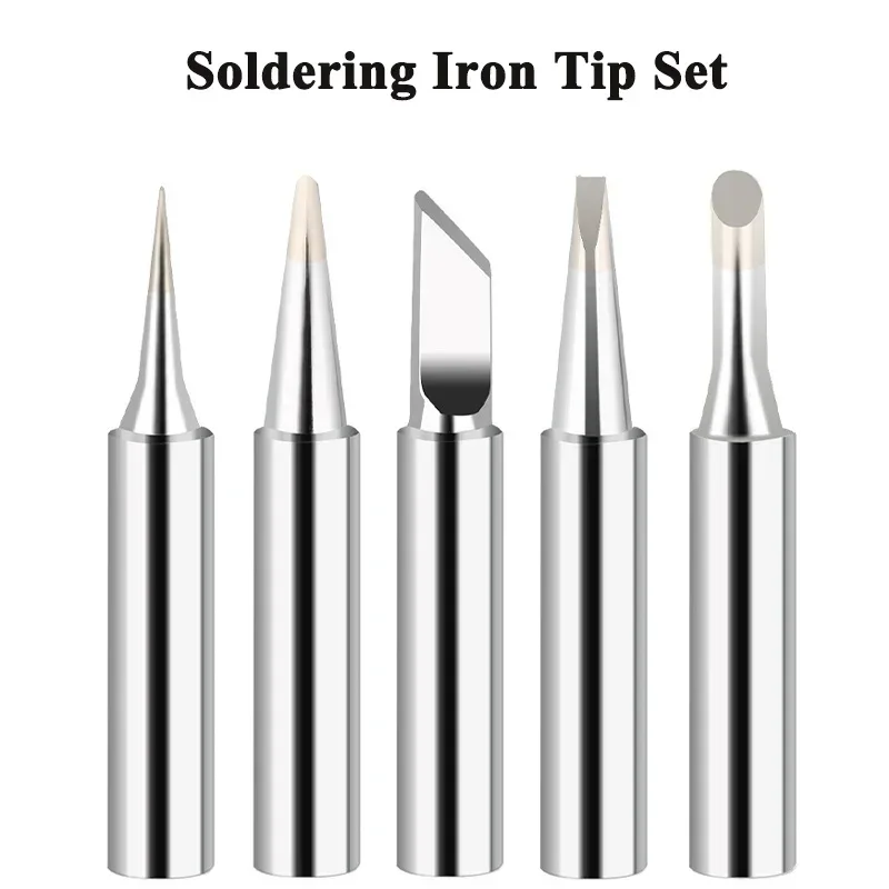 

5pcs Soldering Iron Tip Set Internal Heating Constant Temperature Bare Copper 900M-T/936 Soldering Iron Head Tip for Handwork