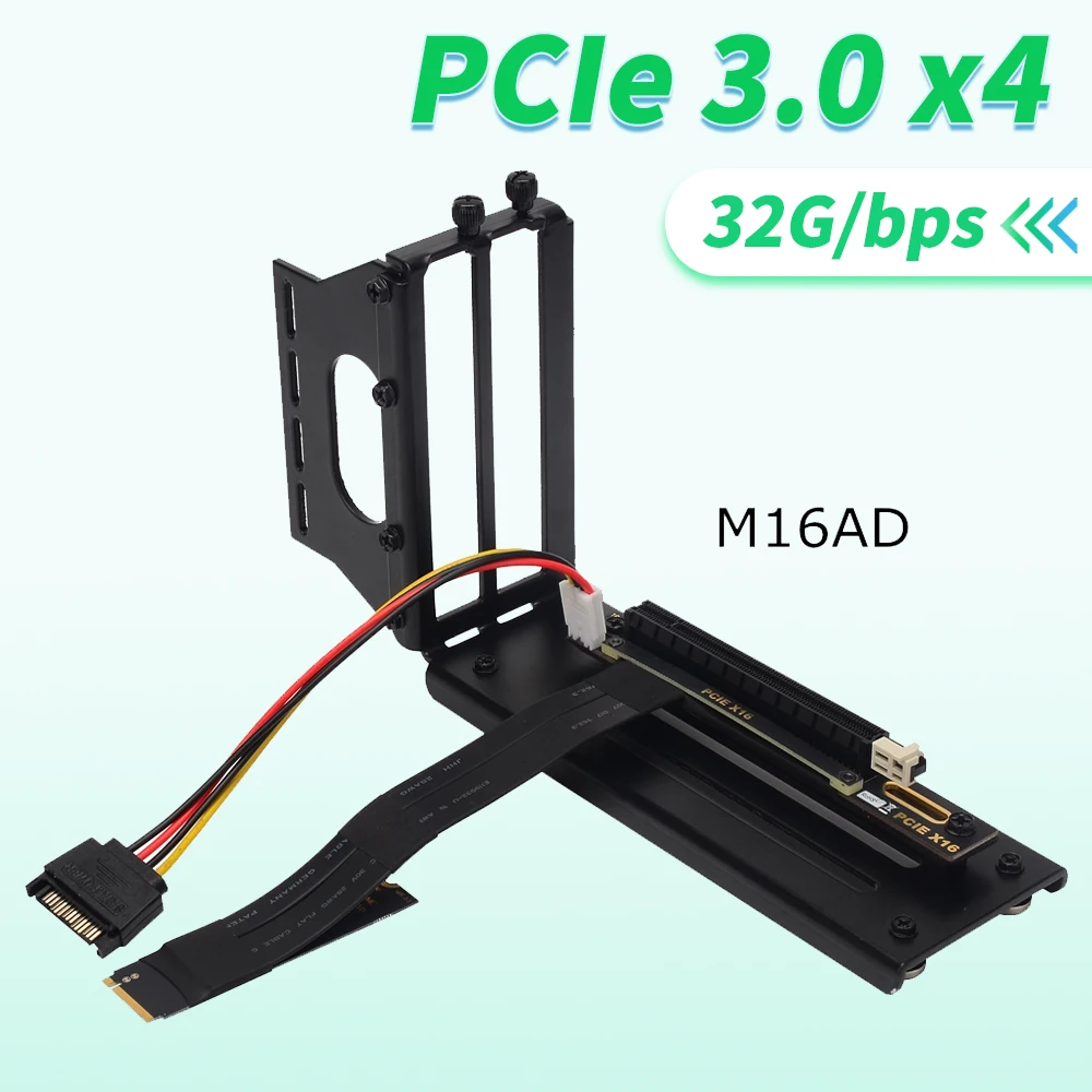 

Riser PCI-E x16 до M.2 NVMe M-Key Удлинительный кабель материнской платы PCIe 3,0 16x с вертикальной подставкой для графической карты