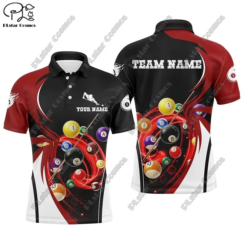 Men's Custom Name Polo Shirts Fun Billiard Jerseys Personalized Billiard Club League Shirts 3D Printed Polo Shirts T-Shirts t-5
