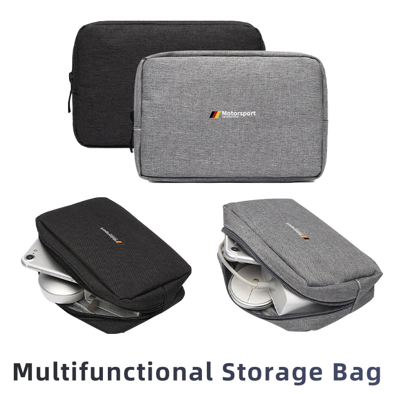 Car Digital Organizer Charging Cable Treasure Tools Storage Bag For Motorsport X1 X3 X5 E39 E46 E90 F20 E60 F30 E36 F10 E87